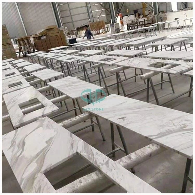 Volakas White Marble Kitchen Countertop