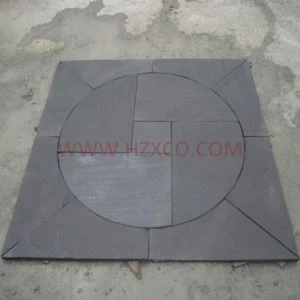 Black Slate Circle Pattern Tile