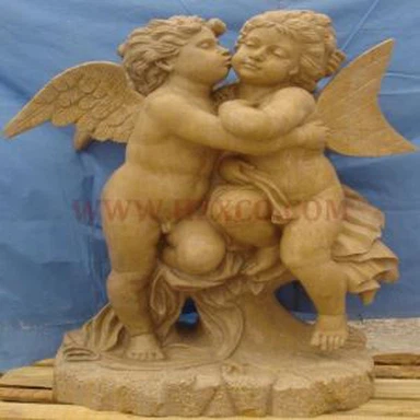Yellow Sandstone Angel Sculpture